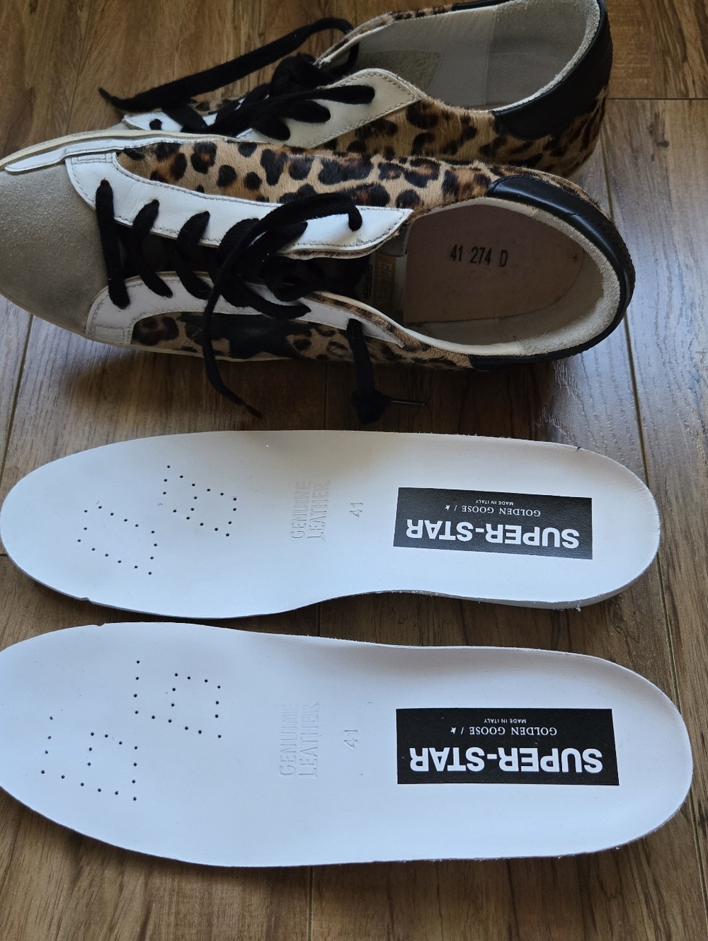 Golden Goose Super Star Leopard Print Low-Top Sneakers Womens 41, 10 - Picture 4 of 4